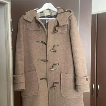 런던 트래디션 하자품 브라운 더플 코트 후드 부착