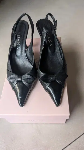 DIANA 블랙 슬링백 펌프스