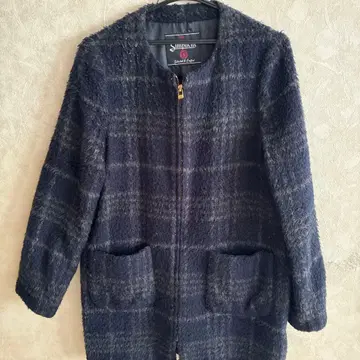 노카라 체크 자켓 네이비 계열