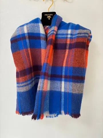 새상품급 ZARA 대형 스톨 블루 체크