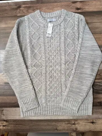 라이트 그레이 케이블 니트 스웨터 XL 사이즈