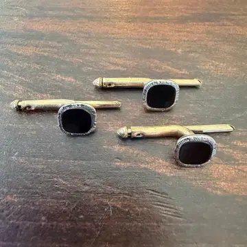 US 빈티지 턱시도 버튼 3개 세트 오닉스