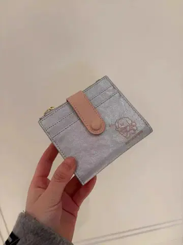 실버 코인 케이스 핑크 스트랩 포함