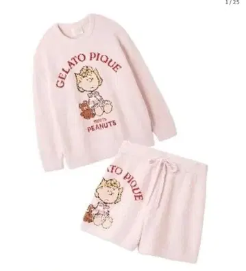 한정판 젤라또피케 x PEANUTS / 풀오버&숏팬츠 세트