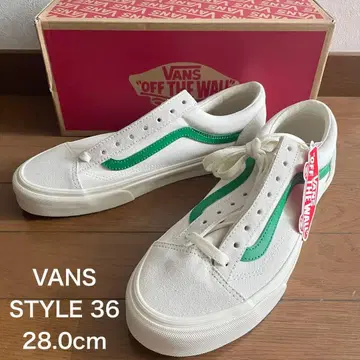 새상품 VANS STYLE 36 화이트/그린 28.0cm