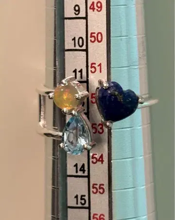 비쥬맘 라피스라줄리 에티오피아 펄 블루 토파즈 반지 12호 새상품