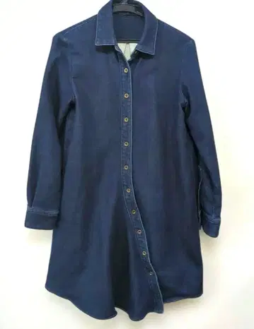 두꺼운 소재 블루 데님 디자인 원피스