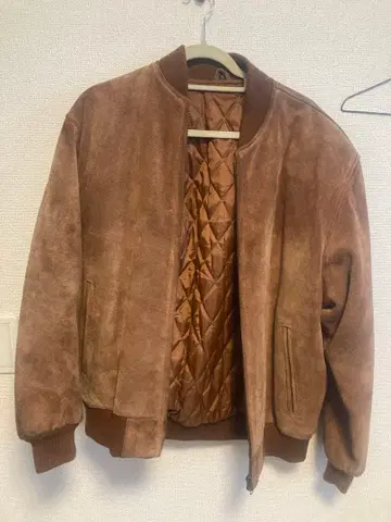 브라운 스웨이드 봄버 자켓