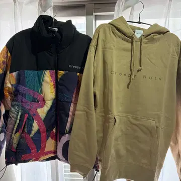 Creepy Nuts 후드티 다운 자켓 세트 후디