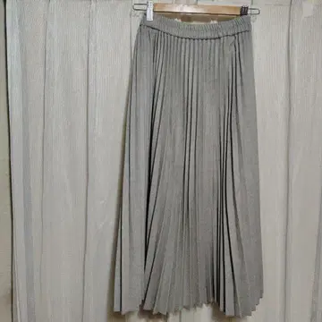 Birthdaybash 그레이 플리츠 롱 스커트