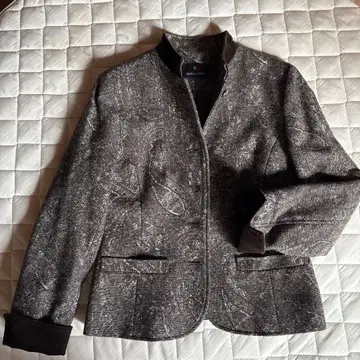 PASA de COCO 테일러드 자켓 브라운 x 그레이 페이즐리 패턴