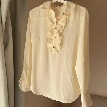 MICHAEL KORS 프릴 달린 아이보리 셔츠 S