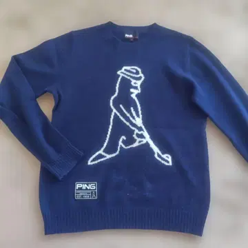 PING 네이비 캐시미어 100 니트 스웨터 S