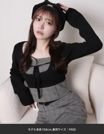 코르셋 체크 상의