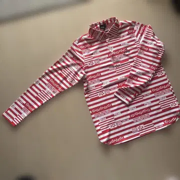 새상품 PING 스트라이프 골프 셔츠 빨흰 L 사이즈 가을/겨울