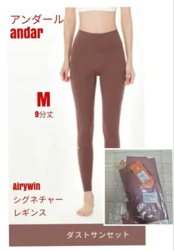 안다르 ander Airywin 시그니처 레깅스 M 9분 길이