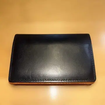 [ 새상품급 ] 간조 천연 가죽 명함지갑 카드 케이스 블랙