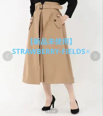 STRAWBERRY-FIELDS 센터 플리츠 랩 트렌치 스커트 M