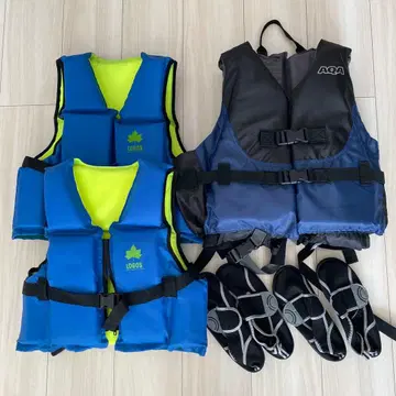 [ 키즈용 신발 2켤레 포함 ] LOGOS와 AQA 구명 조끼 세트