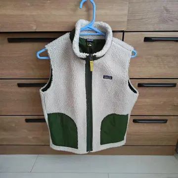 patagonia 플리스 베스트 XL 크림 그린