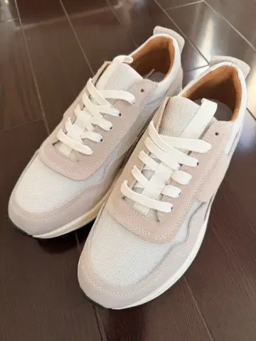 미사용 새상품 26.5cm 남성용 스니커즈 베이지와 화이트