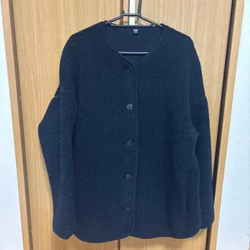 미사용 새상품 유니클로 보아 플리스 릴랙스 가디건 XL