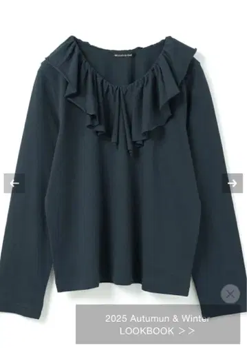 25ss mizuiroind 프릴 칼라 롱 슬리브 풀오버 블랙