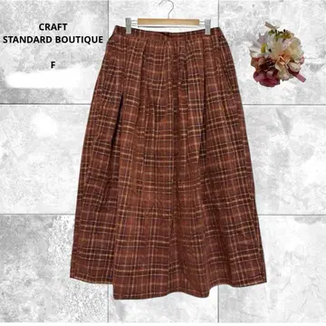 크라프트 스탠다드 부티크 코듀로이 스커트 체크 무늬 뒷면 밴딩