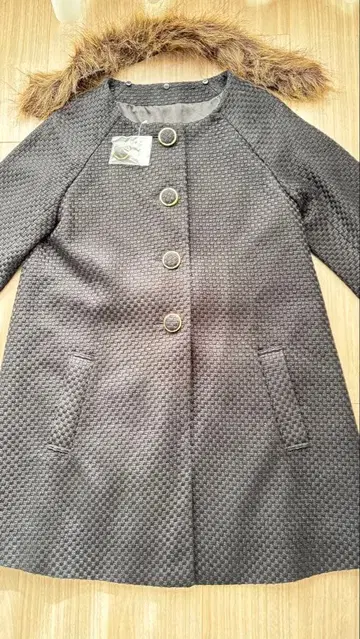 새상품 노카라 코트 바스켓 직조 M