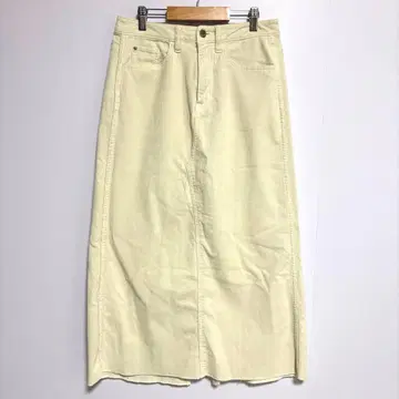 Healthy DENIM 아이보리 코듀로이 롱 스커트 1