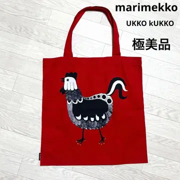 [컨디션 최상] 마리메꼬 UKKO KUKKO 토트백 레드 닭