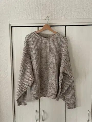 리브 오버사이즈 스웨터 그레이 계열