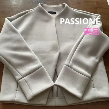 PASSIONE 노카라 자켓 아이보리