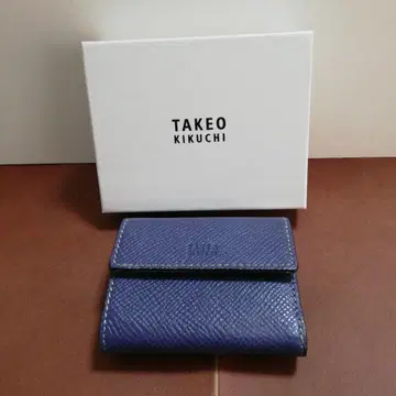 TAKEO KIKUCHI 파랑 3단 폴더형 지갑 코인 케이스