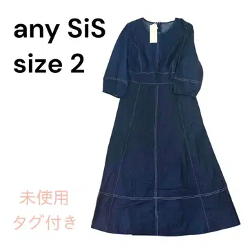 택 포함 미사용 anySiS 데님 원피스 롱 기장 A 라인 M 사이즈