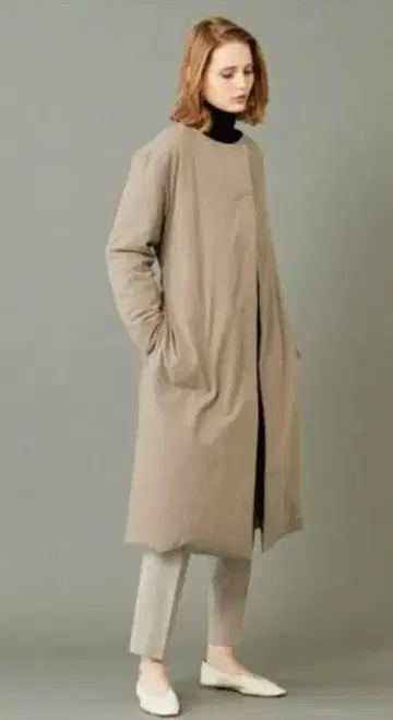 BEIGE, 노카라 다운 코트