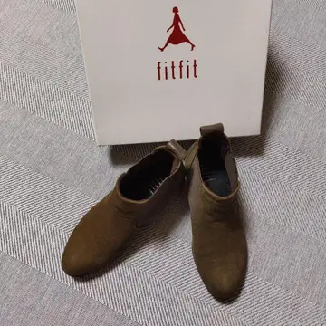 fitfit 브라운 사이드 고어 부츠 카키 그레이 23.5cm