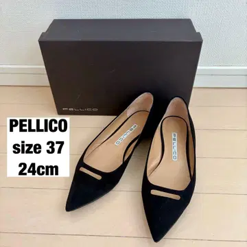 새상품급 펠리코 아넬리 플랫 스틸레토 37 24cm 스웨이드