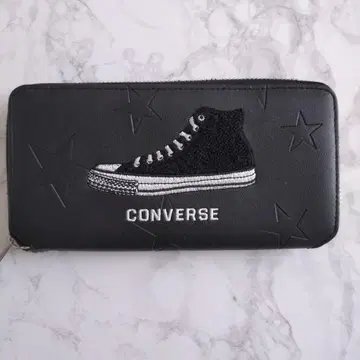 [ 미사용 새상품 ] CONVERSE 별 패턴 장지갑 블랙