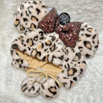 미니 팬캡 레오파드 무늬 브라운