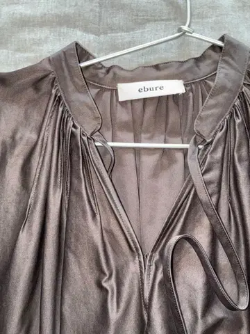 ebure 다크 브라운 긴팔 셔츠 원피스