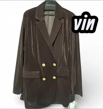 택 포함 미사용 새상품 vin 메쉬 벨로아 테일러드 자켓 더블 버튼