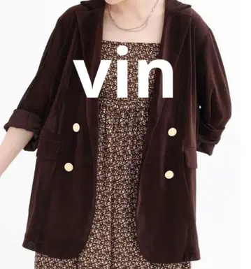 택 포함 미사용 새상품 vin 메쉬 벨로아 테일러드 자켓 더블 버튼