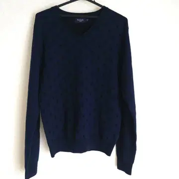 Paul Smith Jeans 네이비 ( 도트 무늬 ) V넥 스웨터 XL