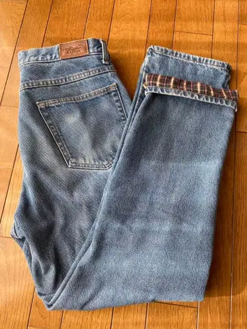 L.L.Bean 라이트 블루 데님 클래식 핏, 플란넬 안감