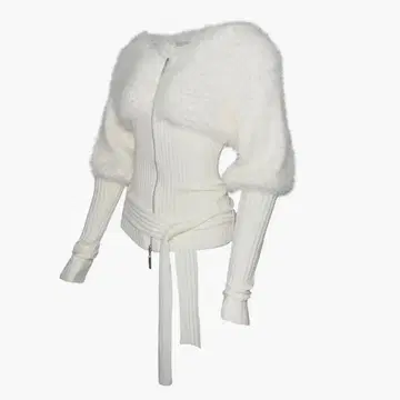 IVORY THEREDTHREAD S CONTRAST ZIP KNIT