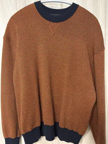 CABaN 캐밴 니트 오렌지 보더 캐시미어 혼방 S