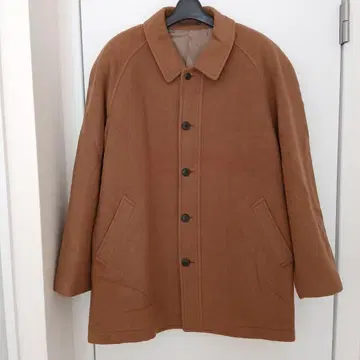 브라운 스텐카라 코트 울 혼방