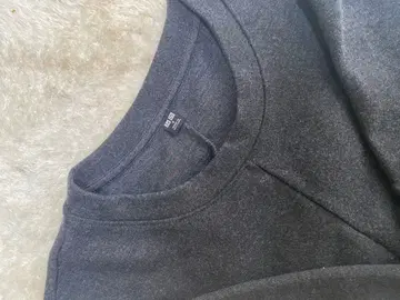 다크 그레이 긴팔 크루넥 원피스