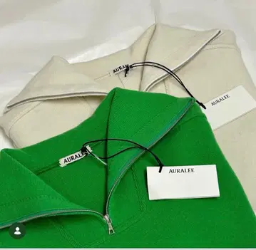 [ AURALEE ] 헤비 밀라노 리브 니트 지퍼 터틀